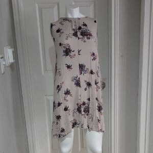 Free People Floral Cream Mini Dress Women's Large